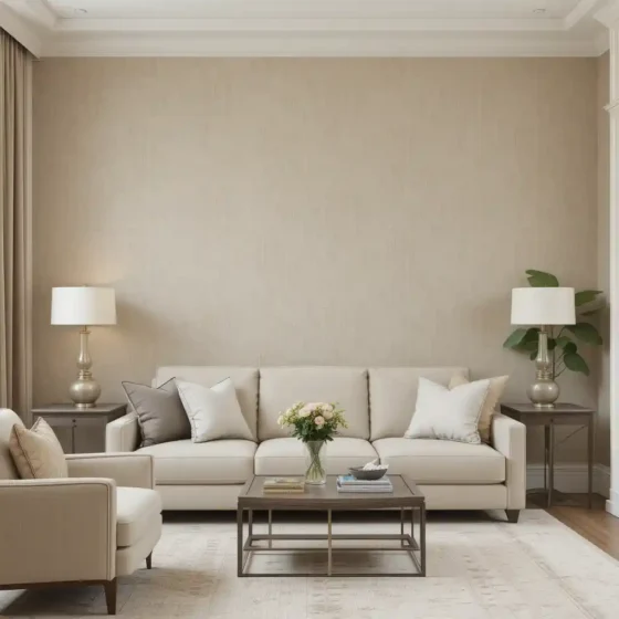 Textured Beige Wallpaper for Depth