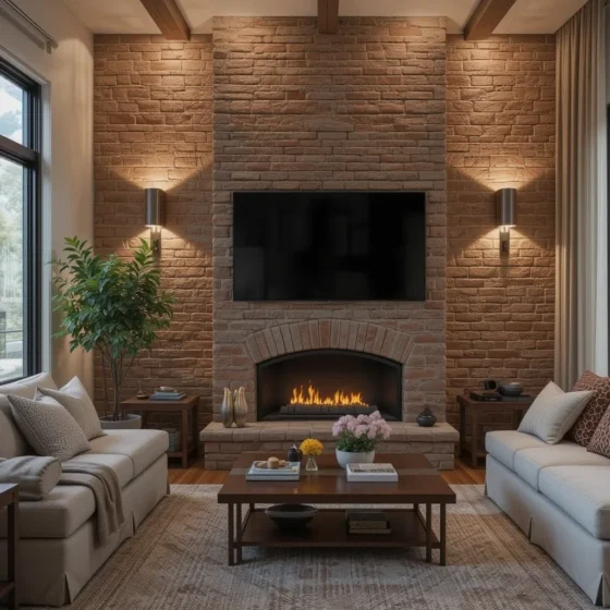 Textured Brick with Soft Lighting