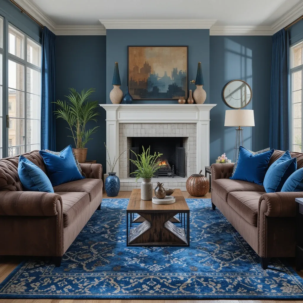 Textured Browns with Smoky Blue Layers