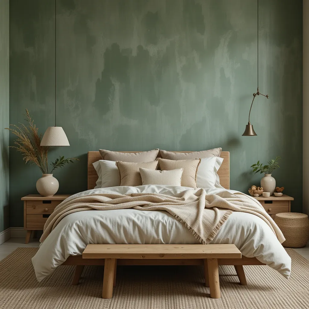 Textured Neutrals with Green-Washed Walls
