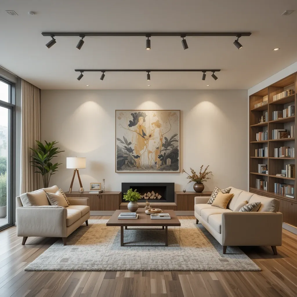 Track Lighting with Adjustable Heads