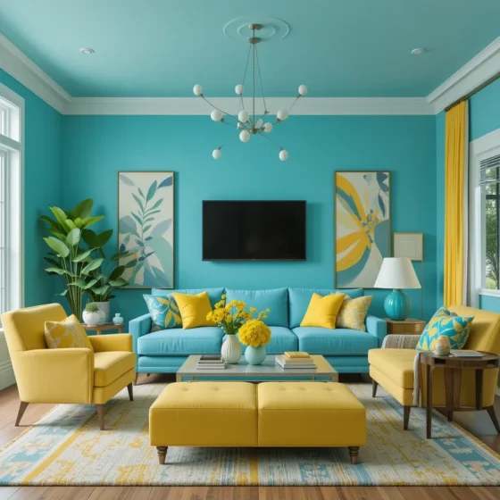 Turquoise and Lemon Yellow for a Refreshing Look