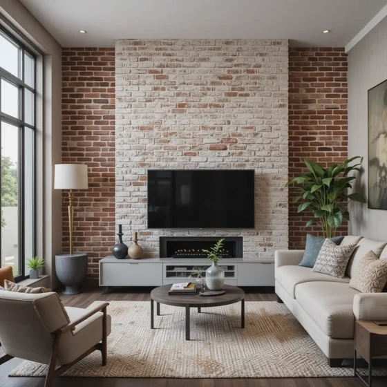 Two-Tone Brick Wall for a Unique Contrast