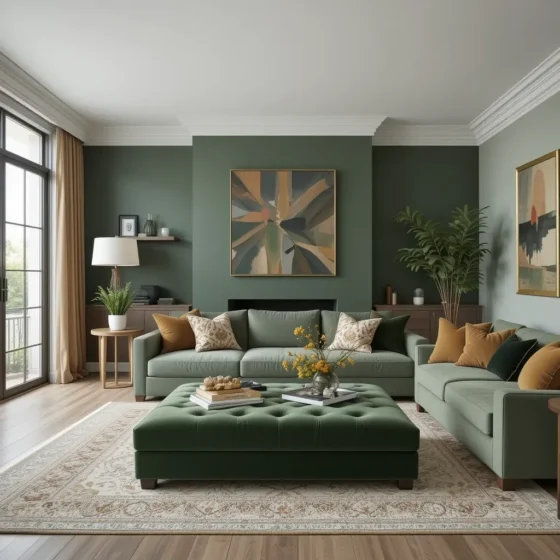 Velvet Ottomans for a Cozy Addition