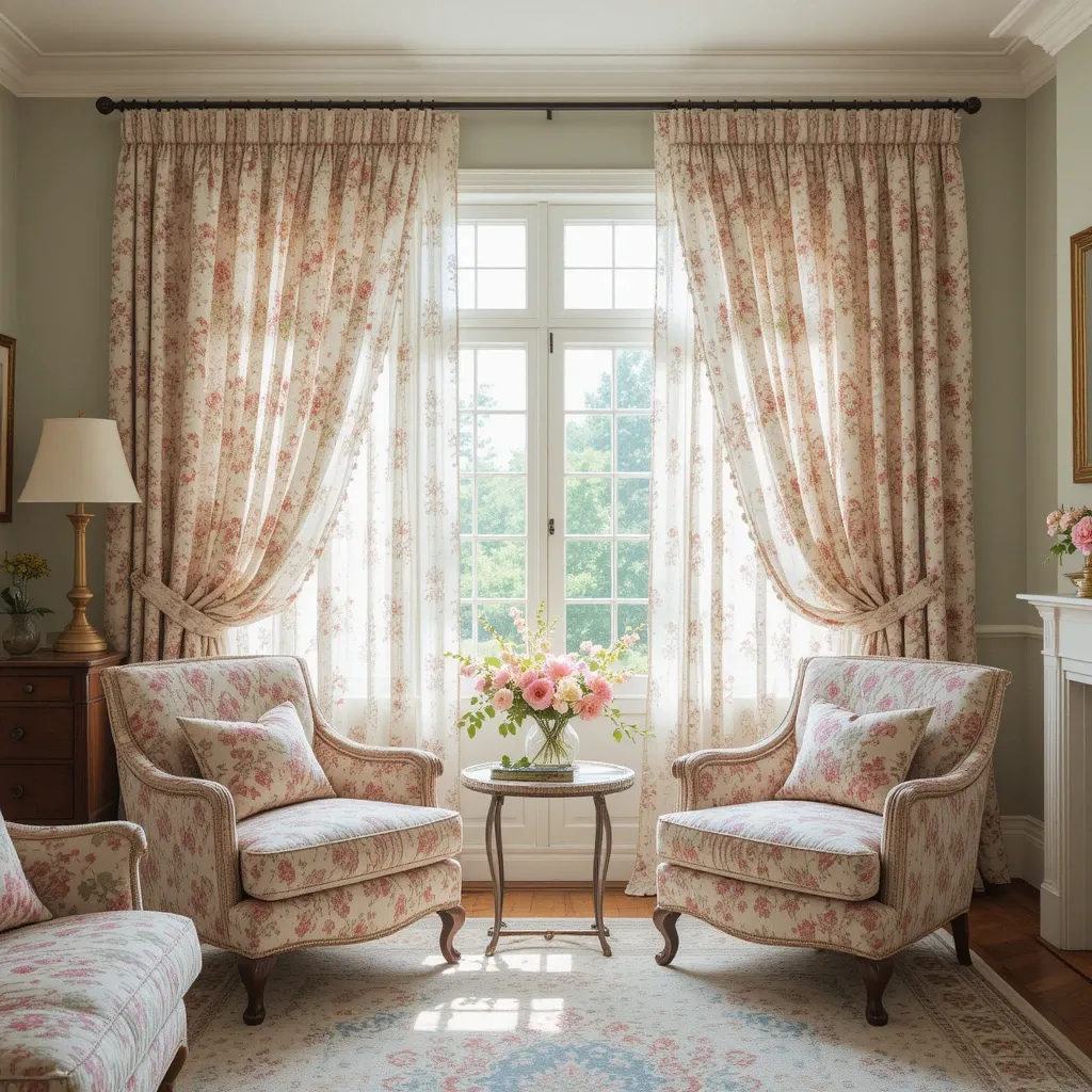 Vintage Floral Chintz Curtains