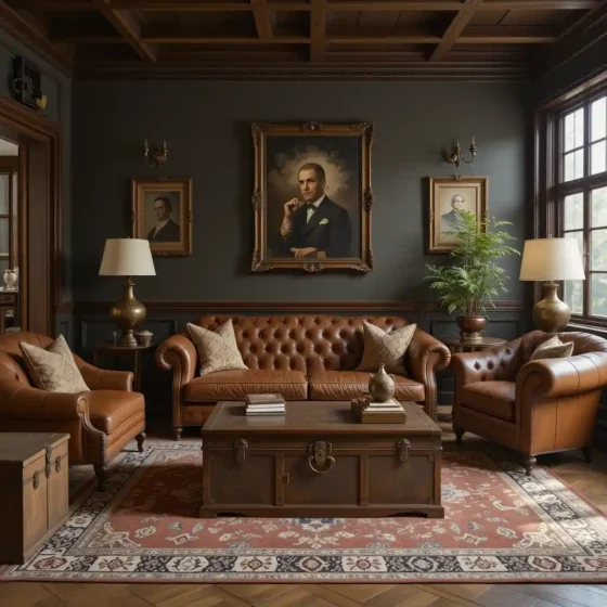 Vintage-Inspired Brown and Brass