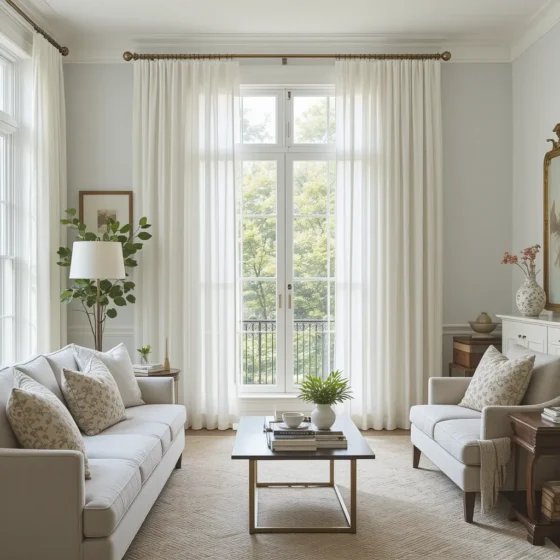 White Sheer Curtains for a Classic Touch