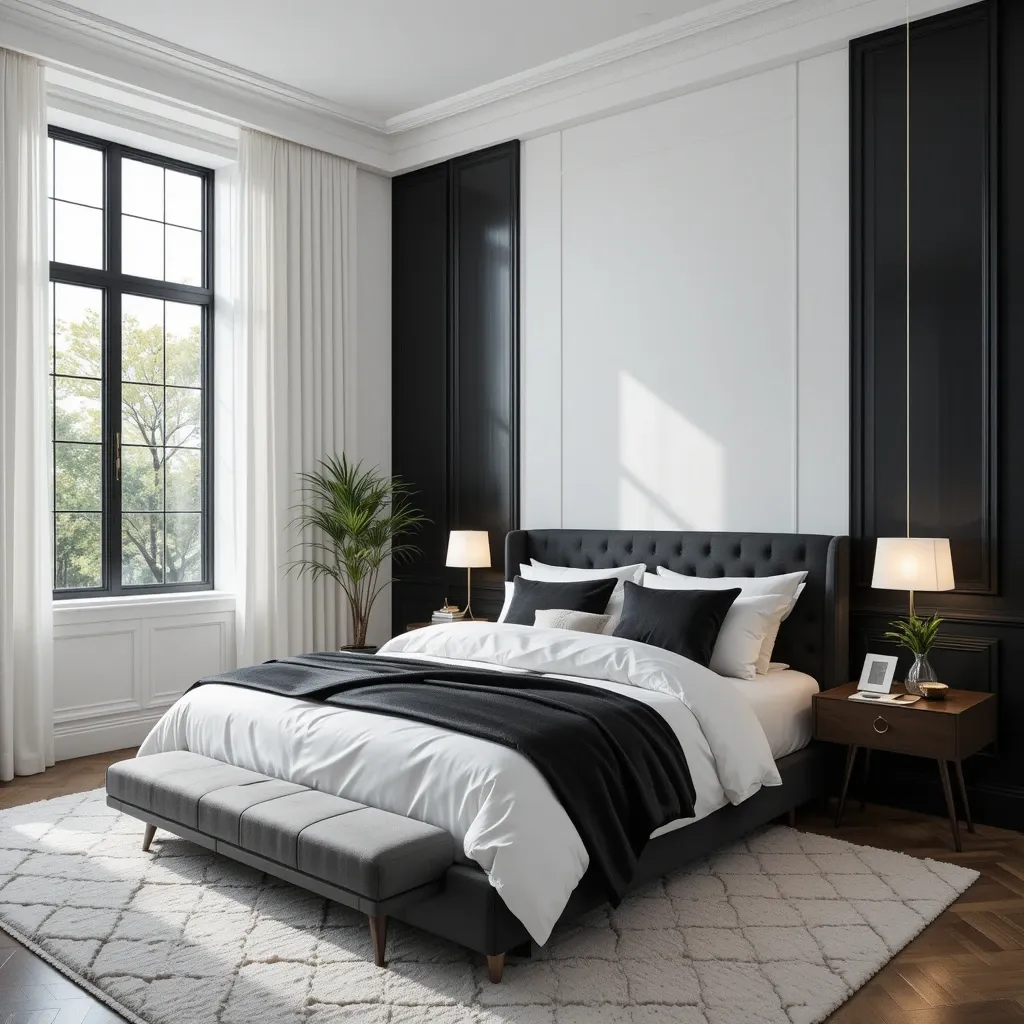 White Walls with Black Paneling