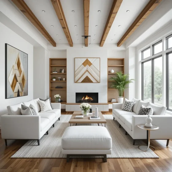 White and Wood Geometric Patterns