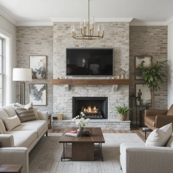 Whitewashed Brick for a Soft, Airy Feel