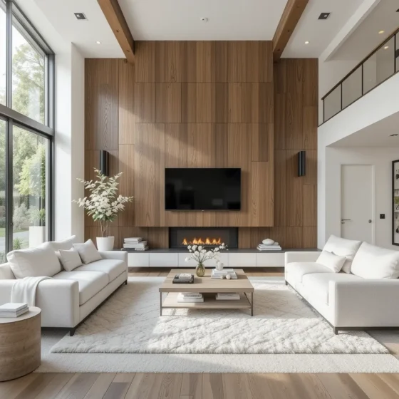 Wooden Accent Wall for a Cozy Touch