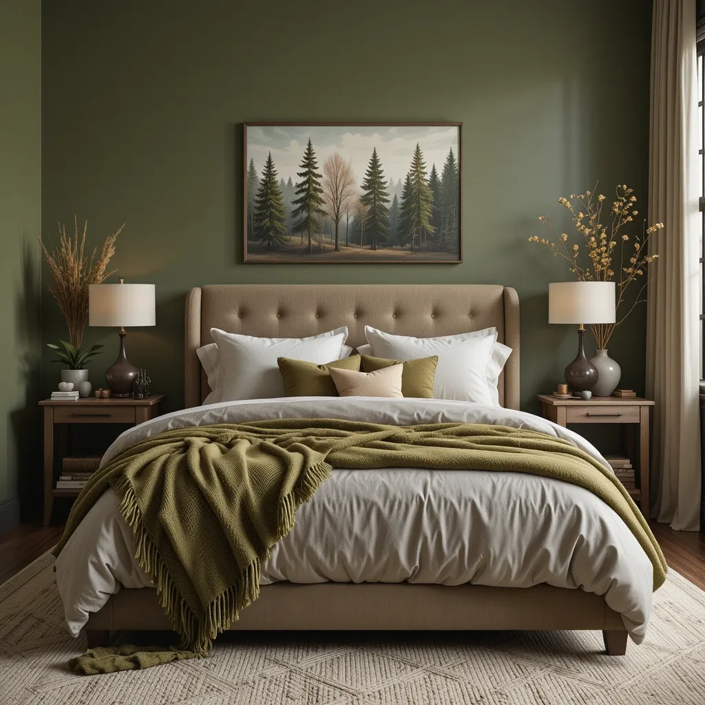 Woodland-Inspired Bedroom with Neutral Layers