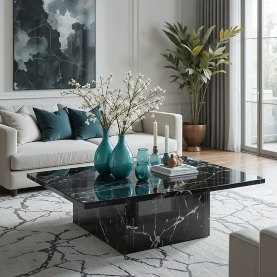 Black Marble Coffee Table for a Sleek Aesthetic