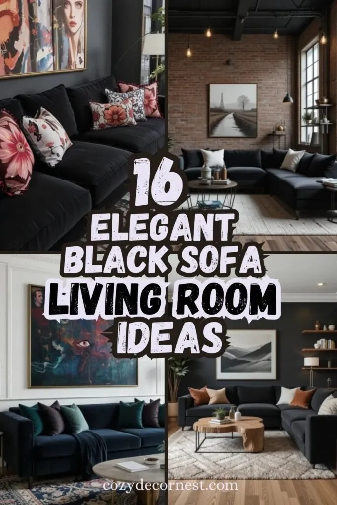 _ Black Sofa Living Room