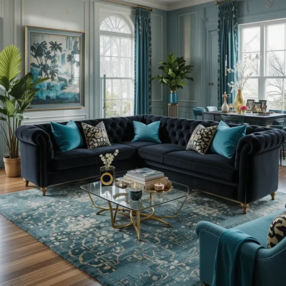 Black Velvet Sofa for a Luxurious Statement