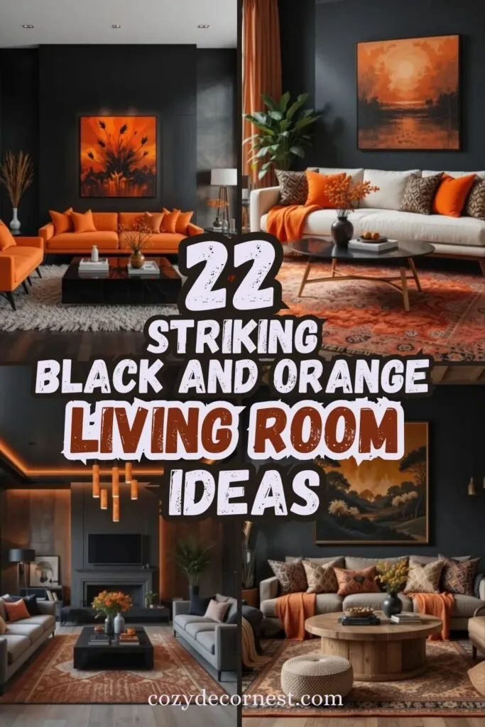 Black and Orange Living Room