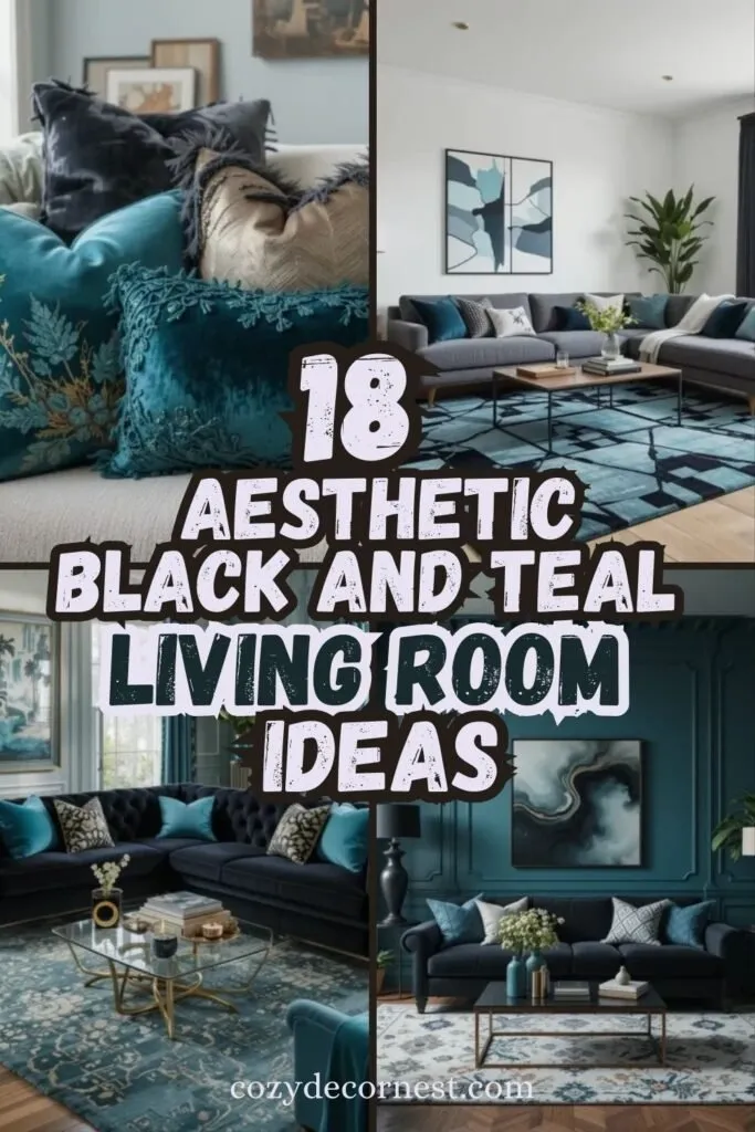 Black and Teal Living Room