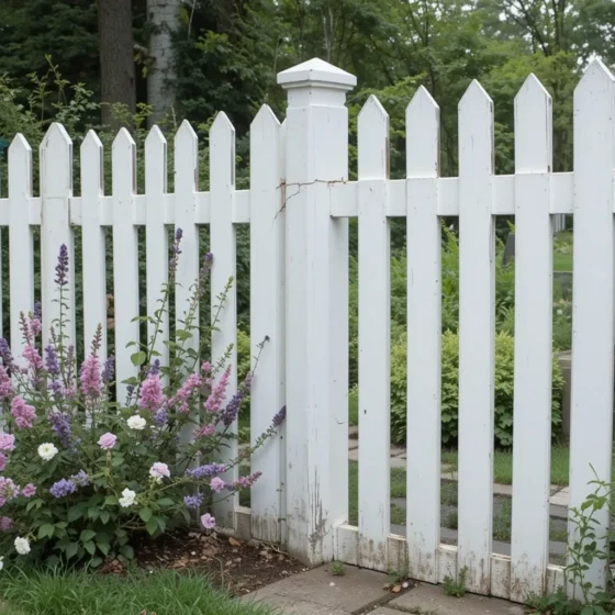 Classic White Picket Fence