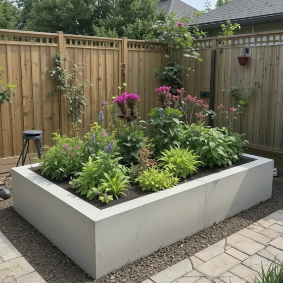 Concrete Planter Bed