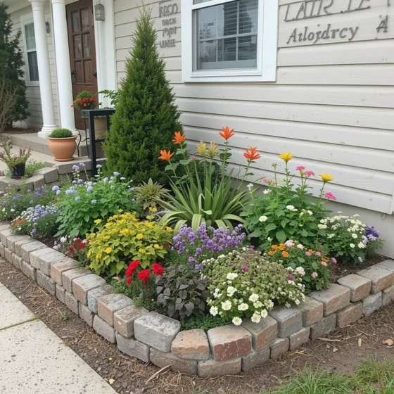 DIY Corner Flower Bed
