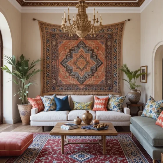Display Moroccan-Inspired Tapestries or Wall Hangings