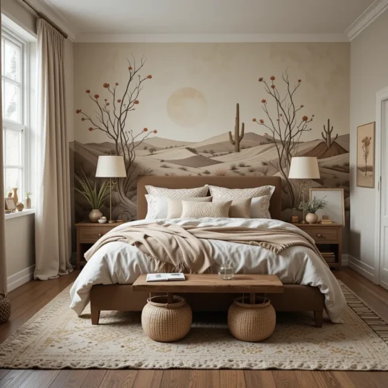 Earthy Wallpaper with Subtle Prints