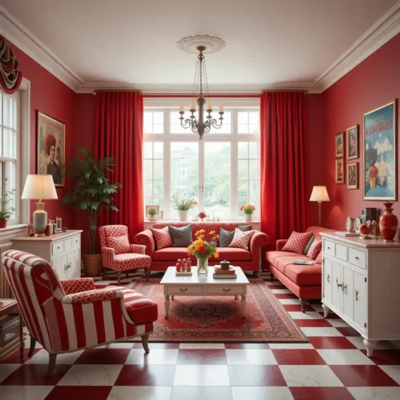 Go for a Retro Red and White Theme