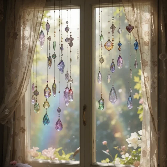 Hanging Crystals That Catch the Sunlight
