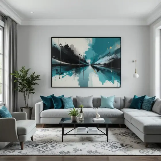 Incorporate Black and Teal Artwork for Personality