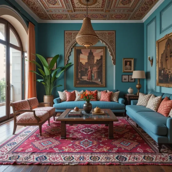 Incorporate a Bold, Patterned Area Rug