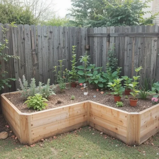 L-Shaped Raised Garden Bed
