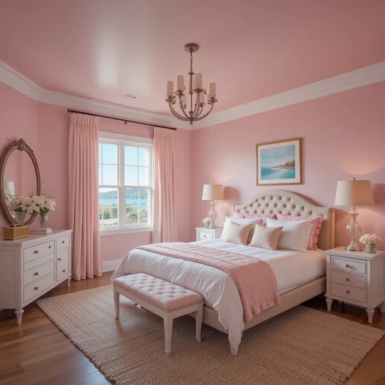 Light Pink Ceiling for an Airy Feel