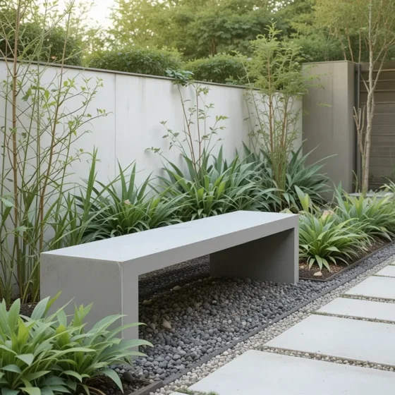 Minimalist Concrete Bench