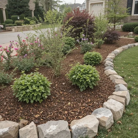 Mulch and Stone Combo