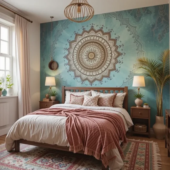 Painted Mandala or Handcrafted Accent Wall