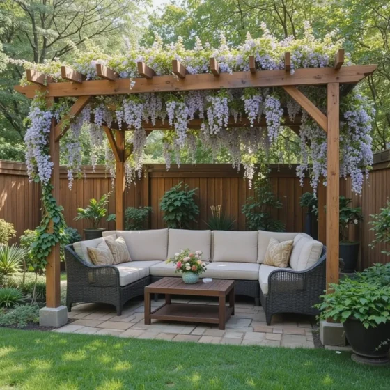 Pergola-Covered Sofa