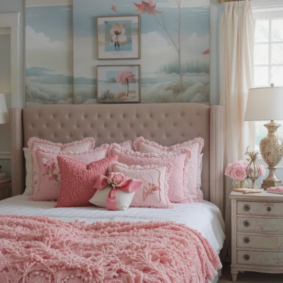 Pink Coral-Inspired Throw Pillows