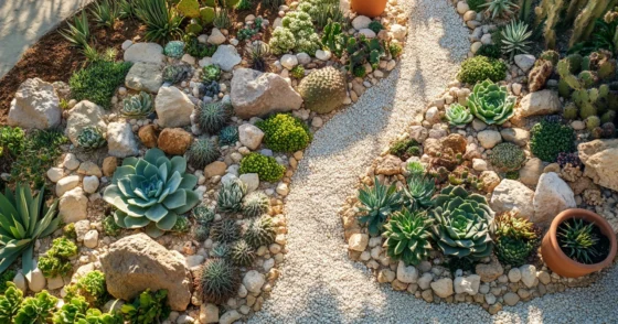 Rock Garden with Succulents