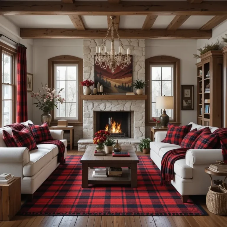 Rustic Charm with Red and Black Plaid