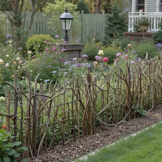 Rustic Twig Fencing