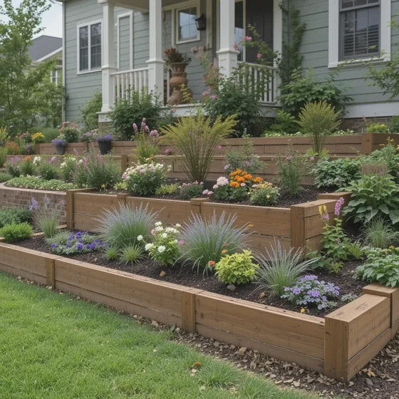 Tiered Flower Beds on a Slope