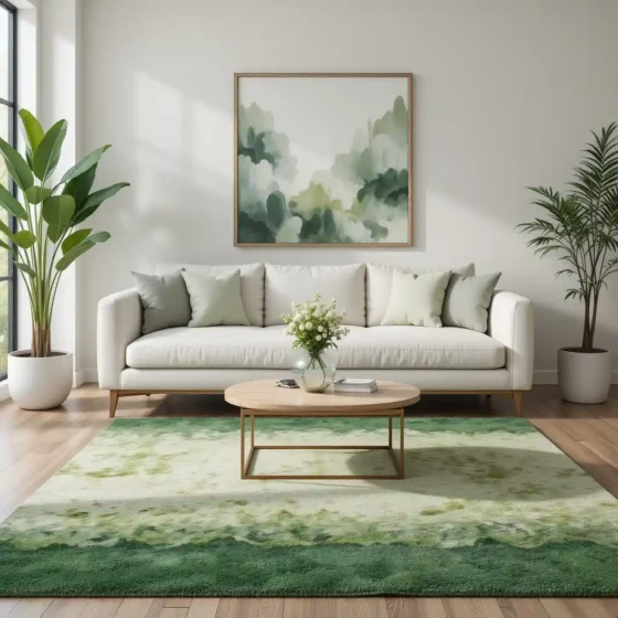 Two-Tone Green Rug for Dimension