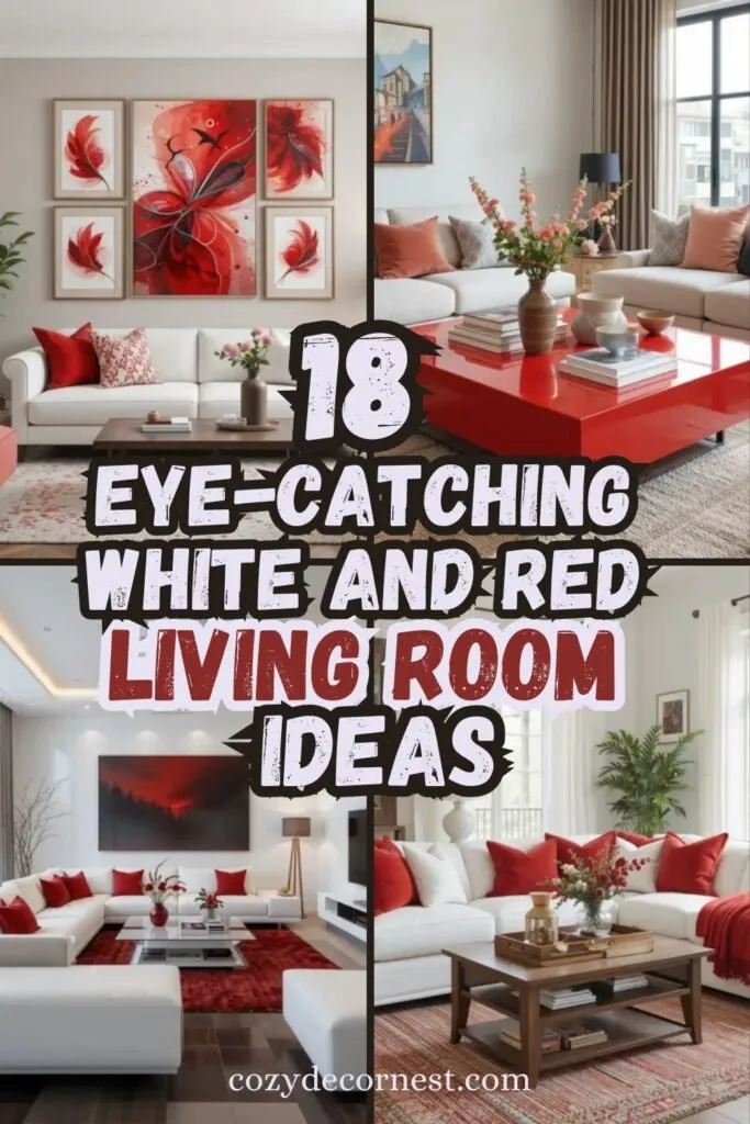 White and Red Living Room