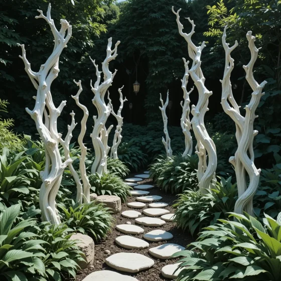 Bone-White Driftwood as Organic Sculpture