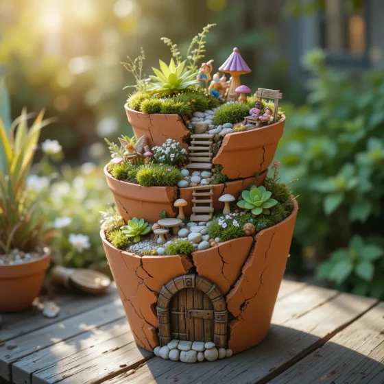 Broken Pot Fairy Garden