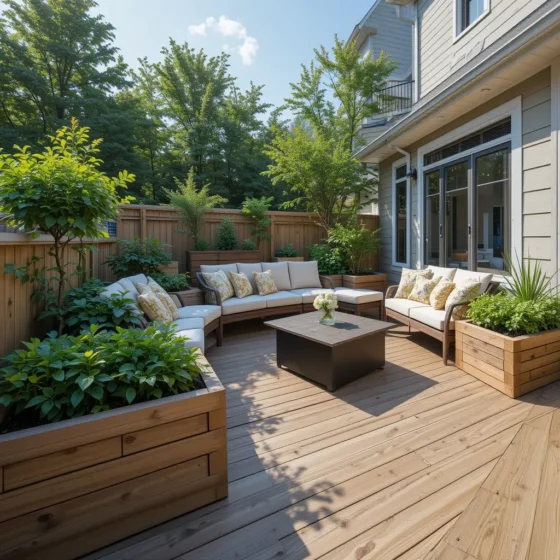 Built-In Planter Boxes with Bench Seating