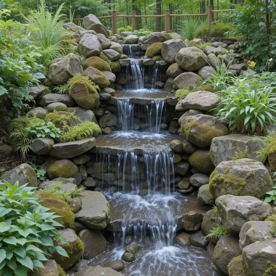 Cascading Waterfall Rock Garden