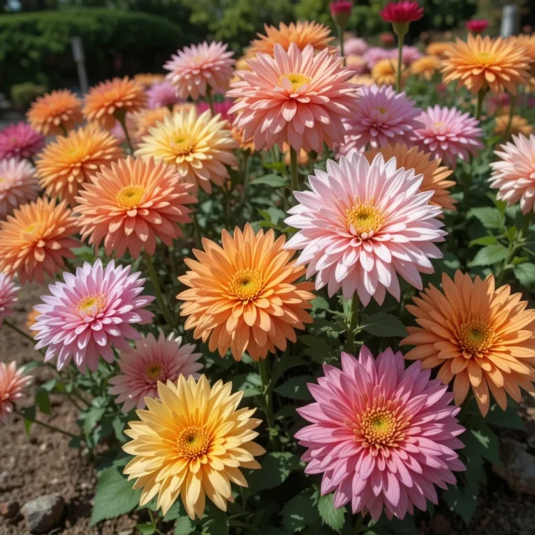 Chrysanthemums in Full Bloom
