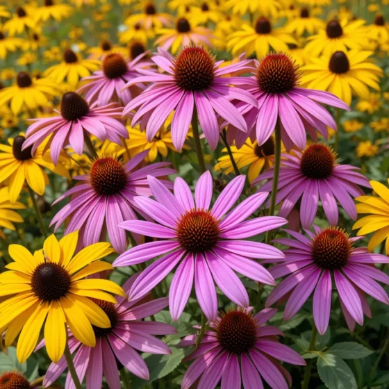 Coneflowers and Black-eyed Susans