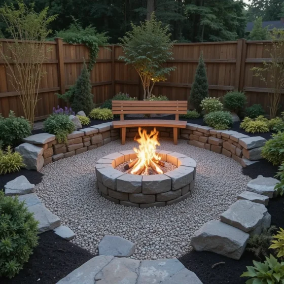 Corner Fire Pit Garden